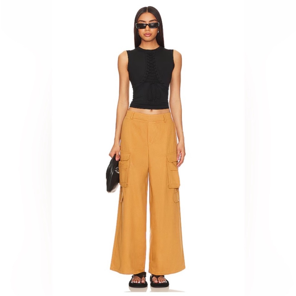 Superdown Size Small Piper Cargo Pant In Khaki Brown NWT